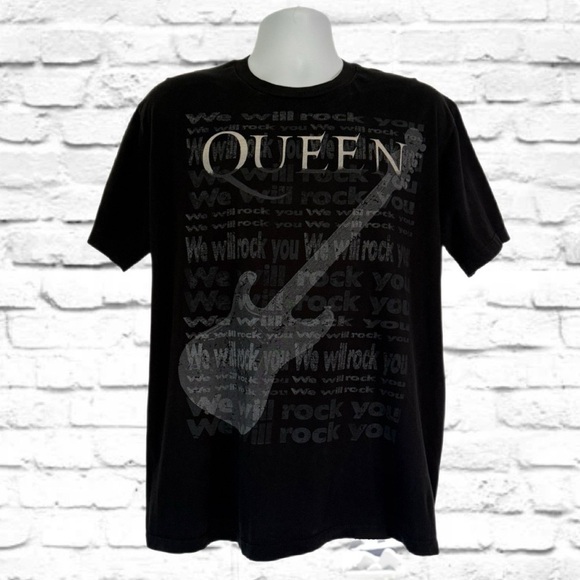Queen “We Will Rock You” Xtra Large Black Short Sleeve - T-Shirt - Picture 1 of 7